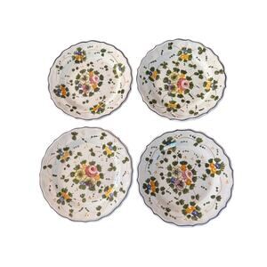 L PARDI Castelli - Rosa Pattern Set of 4 Plates  - 7.5" Salad/Dessert